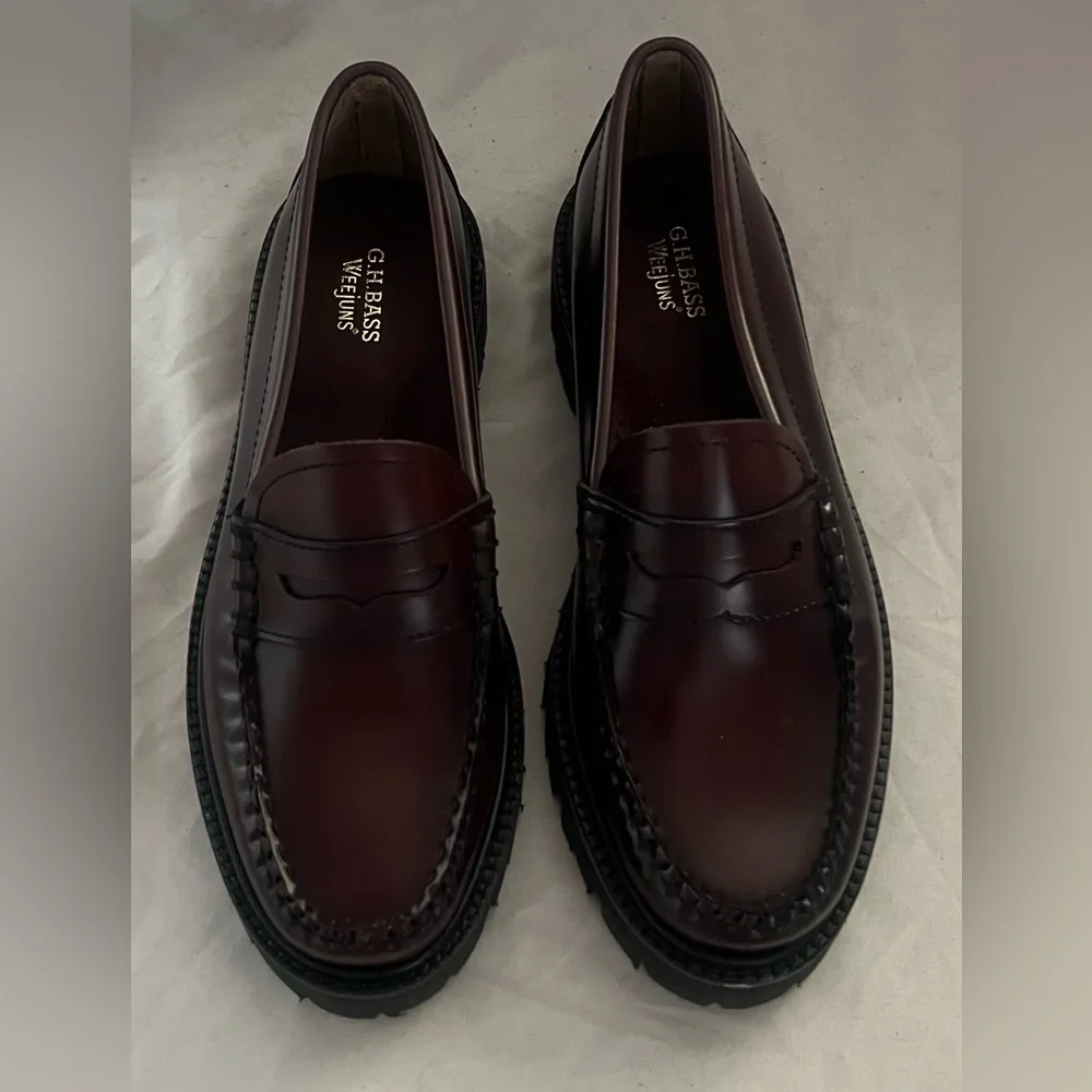 G.H. Bass WEEJUNS WOMENS WINE LEATHER Slip-On Loafers SHOES 7.5 $185 - Picture 10 of 15